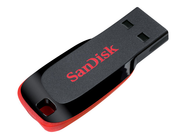 SanDisk Cruzer Blade - USB flash drive - 64 GB - USB 2.0 - black, red