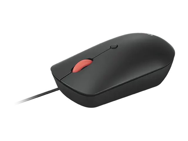 Lenovo ThinkPad Compact - Mouse - right and left-handed - optical - 4 buttons - wired - USB, USB-C - raven black - OEM