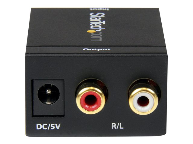 StarTech.com SPDIF Digital Coaxial or Toslink Optical to Stereo RCA Audio Converter - Digital Audio Adapter (SPDIF2AA) - Coaxial/optical digital audio converter - black - for P/N: FPCEILPTBLP, FPWARTB1M, FPWFXBAT, FPWTLTBAT, STNDMTV100, STNDMTV70, STNDMTVDUO
