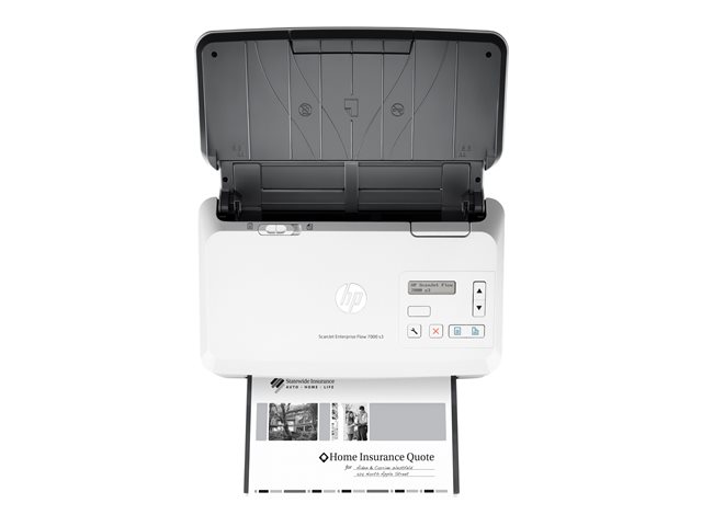 HP ScanJet Enterprise Flow 7000 s3 Sheet-feed Scanner - Document scanner - Duplex - 216 x 3100 mm - 600 dpi x 600 dpi - up to 75 ppm (mono) - ADF (80 sheets) - up to 7500 scans per day - USB 3.0, USB 2.0