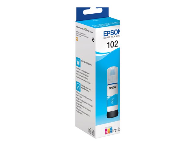 Epson 102 - 70 ml - cyan - original - ink tank - for EcoTank ET-15000, 2750, 2751, 2756, 2850, 2851, 2856, 3850, 4750, 4850, 4856
