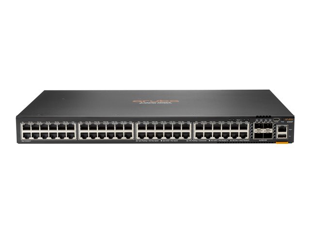 HPE Aruba 6300F - Switch - L3 - Managed - 48 x 10/100/1000 + 4 x 1 Gigabit / 10 Gigabit / 25 Gigabit / 50 Gigabit SFP56 (uplink / stacking) - front and side to back - rack-mountable