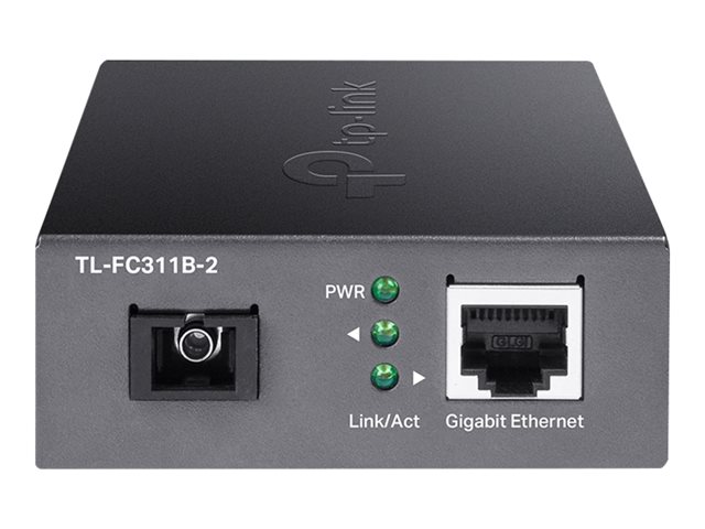 TP-Link TL-FC311B-2 - V1 - fibre media converter - 1GbE - 1000Base-T, WDM, 1000Base-SC - RJ-45 / SC single-mode - up to 2 km - 1310 (TX) / 1550 (RX) nm - for JetStream TL-SG3452XP V1