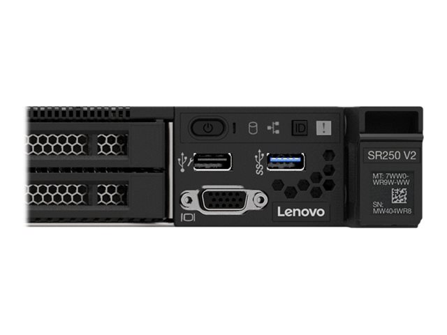 Lenovo ThinkSystem SR250 V2 7D7Q - Server - rack-mountable - 1U - 1-way - 1 x Xeon E-2314 / up to 4.5 GHz - RAM 8 GB - SATA - hot-swap 3.5\" bay(s) - no HDD - Matrox G200 - Gigabit Ethernet - no OS - monitor: none