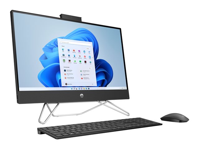 HP 24-cb0000nb - All-in-one - Ryzen 5 5500U - RAM 8 GB - SSD 512 GB - NVMe, HP Value - Radeon Graphics - GigE - WLAN: 802.11a/b/g/n/ac, Bluetooth 5.0 - Win 11 Home - monitor: LED 23.8\" 1920 x 1080 (Full HD) - jet black - with HP 2 years Onsite Bundle