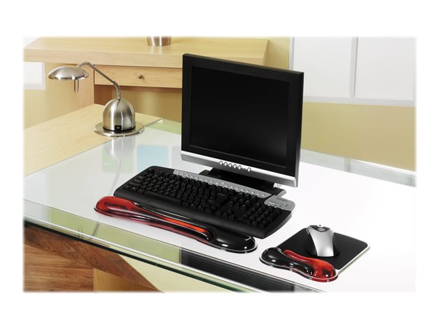 Kensington Duo Gel Mouse Pad Wrist Rest - Mouse pad with wrist pillow - black, red - TAA Compliant