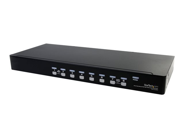 StarTech.com 8 Port VGA KVM Switch - 1U Rack Mount - USB VGA KVM Switch with Audio - 1920 x 1440 @60hz - KVM Video Switch (SV831DUSBAU) - KVM / audio switch - 8 x KVM / audio - 1 local user - desktop - for P/N: RK3236BKF, RK4236BKB, RK4242BK24, RK424