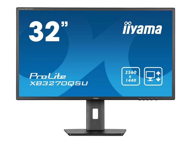 iiyama ProLite XB3270QSU-B1 - LED monitor - 32\" (31.5\" viewable) - 2560 x 1440 WQHD @ 100 Hz - IPS - 250 cd/m² - 1200:1 - 3 ms - 2xHDMI, DisplayPort - speakers - matte black