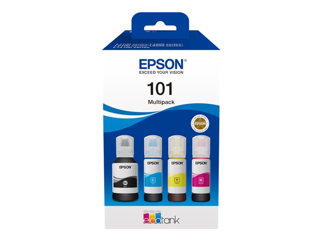 Epson 101 Multipack - 4-pack - black, yellow, cyan, magenta - original - ink tank - for Epson L4260, L4266, L6190, L6260, L6270, L6276, L6290, EcoTank L14150, L4260, L6270, L6290