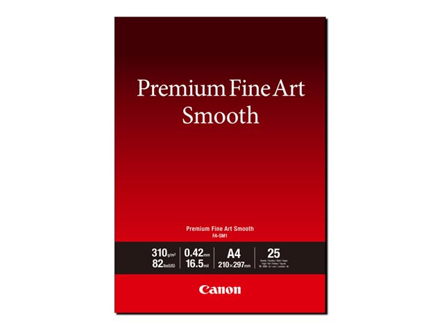 Canon Premium Fine Art Smooth FA-SM2 - Smooth - 16.5 mil - A3 Plus (330.2 x 482.6 mm) - 310 g/m² - 82 lbs - 25 sheet(s) photo paper