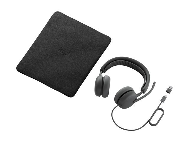 Logitech Zone Wired 2 - Headset - on-ear - wired - active noise cancelling - graphite