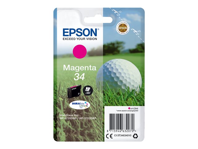 Epson 34 - 4.2 ml - magenta - original - ink cartridge - for WorkForce Pro WF-3720, WF-3720DWF, WF-3725DWF