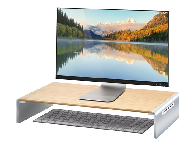 Wood Monitor Stand with Docking Station