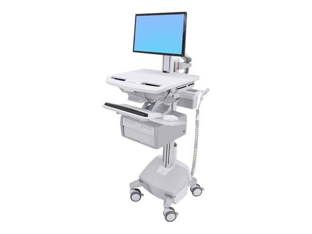 Ergotron StyleView Cart with LCD Pivot, LiFe Powered, 2 Tall Drawers - Cart - open architecture - for LCD display / PC equipment - lockable - aluminium, zinc-plated steel, high-grade plastic - screen size: up to 22\" - 40 Ah - lithium - TAA Compliant