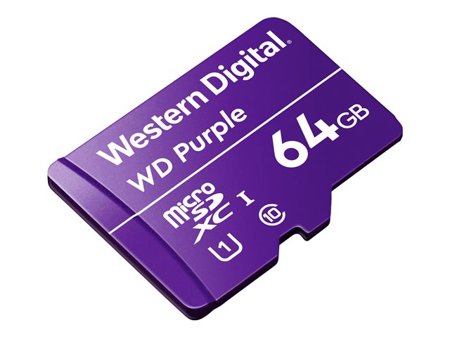 WD Purple WDD064G1P0A - Flash memory card - 64 GB - UHS-I U1 / Class10 - microSDXC - purple
