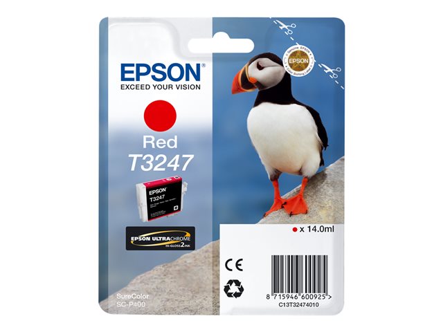 Epson T3247 - 14 ml - red - original - ink cartridge - for SureColor P400, SC-P400