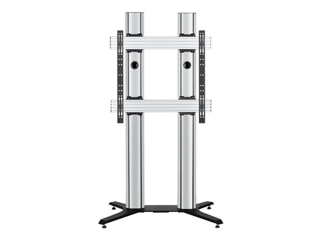 B-TECH Mode-AL BT8709 - Stand - twin column - for flat panel - premium - black & silver - screen size: 65\"-100\" - mounting interface: up to 972 x 800 mm - free-standing
