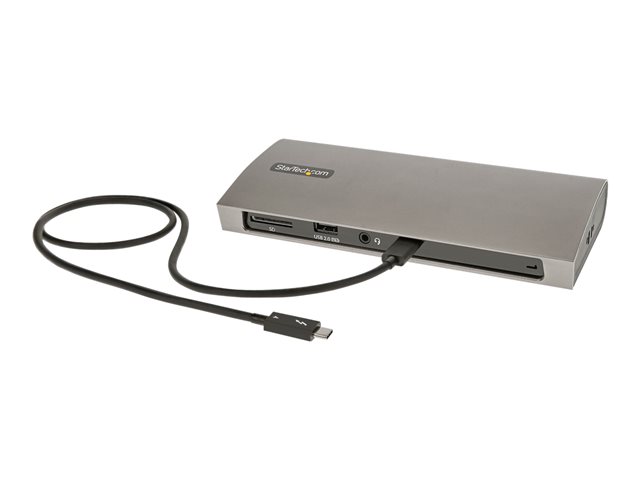 StarTech.com Thunderbolt 4 Dock, 96W Power Delivery, Single 8K/Dual Monitor 4K 60Hz, 3xTB4/USB4 ports, 4xUSB-A, SD, GbE, Thunderbolt 4 Docking Station for Windows or TB3 MacBook, 0.8m - Docking station - Thunderbolt 4 - 3 x Thunderbolt - 1GbE