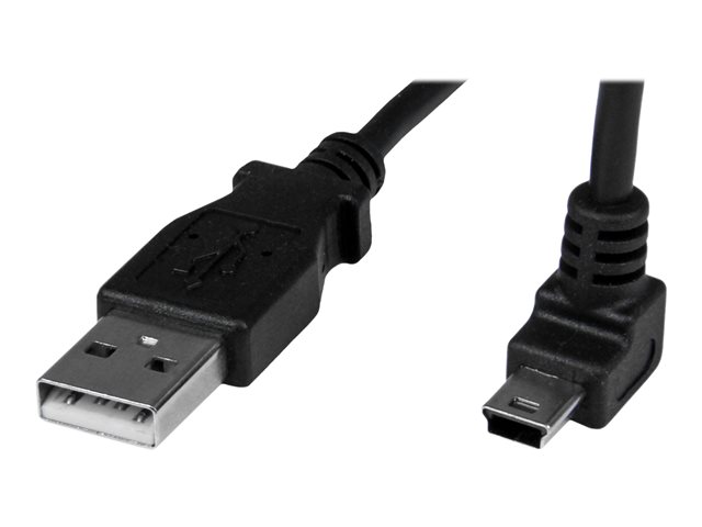 StarTech.com 1m Mini USB Cable Cord - A to Up Angle Mini B - Up Angled Mini USB Cable - 1x USB A (M), 1x USB Mini B (M) - Black (USBAMB1MU) - USB cable - USB (M) to mini-USB Type B (M) - 1 m - 90° connector - black