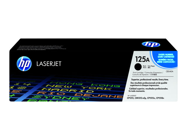 HP 125A - Black - original - LaserJet - toner cartridge (CB540A) - for Color LaserJet CM1312 MFP, CP1215, CP1217, CP1515n, CP1518ni