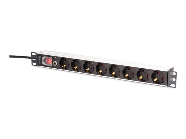 1U Aluminum PDU rackmount.7x safety + 1x