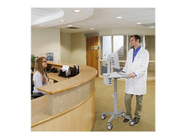 Ergotron StyleView Lean WOW SV10 - Cart - light-duty - for LCD display / PC equipment - medical - white, aluminium - screen size: up to 24\"