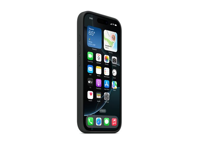 Apple - Back cover for mobile phone - MagSafe compatibility - silicone - black - for iPhone 16 Pro