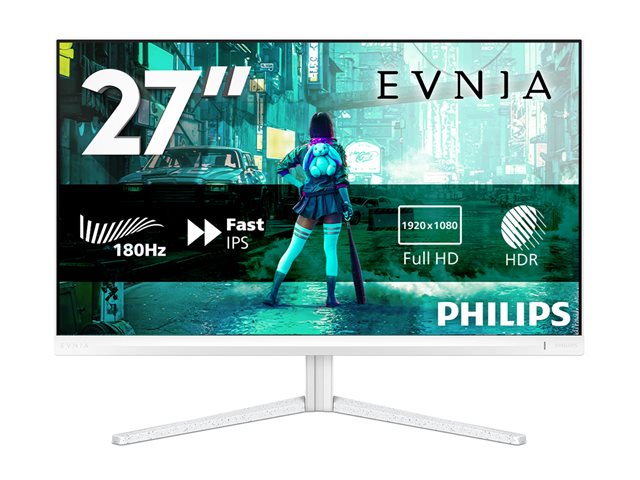 Philips Evnia 3000 27M2N3201A - LED monitor - gaming - 27\" - 1920 x 1080 Full HD (1080p) @ 180 Hz - Fast IPS - 300 cd/m² - 1000:1 - HDR10 - 0.5 ms - 2xHDMI, DisplayPort - speakers