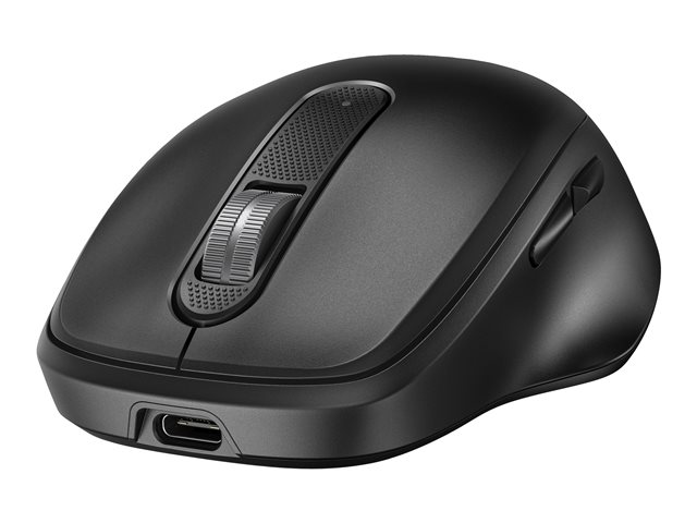 HP 510 - Mouse - full size, ultra-fast rechargeable - 5 buttons - wireless - 2.4 GHz - USB wireless receiver - black