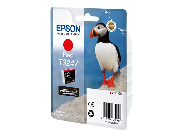 Epson T3247 - 14 ml - red - original - ink cartridge - for SureColor P400, SC-P400