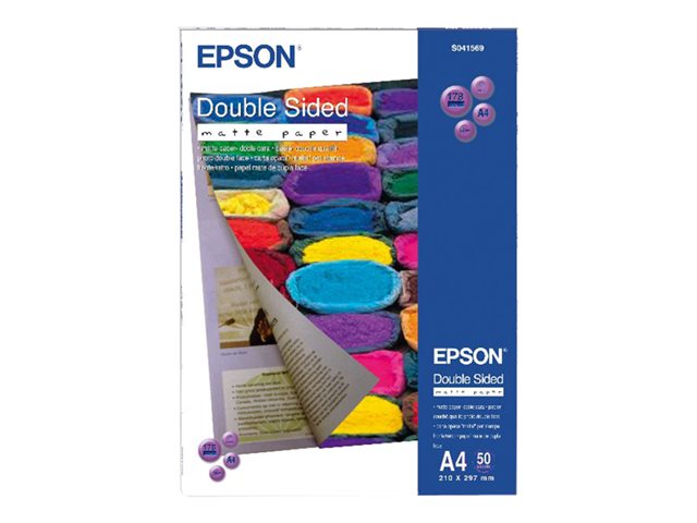 Epson Double-Sided Matte Paper - Matte - A4 (210 x 297 mm) - 178 g/m² - 50 sheet(s) paper - for Epson L6190, EcoTank ET-2850, 2851, 2856, 4850, L6460, L6490, SureColor SC-P700, P900