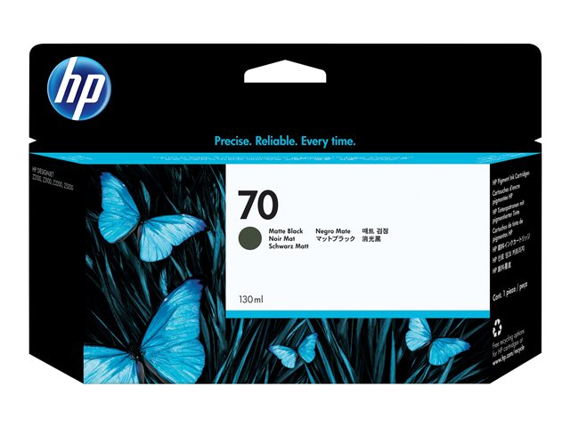 HP 70 - 130 ml - matte black - original - DesignJet - ink cartridge - for DesignJet HD Pro MFP, T120, Z2100, Z3100, Z3100ps, Z3200, Z3200ps, Z5200, Z5400