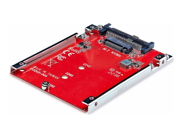 StarTech.com M.2 to U.3 Adapter, For M.2 NVMe SSDs, PCIe M.2 Drive to 2.5inch U.3 (SFF-TA-1001) Host Adapter/Converter, TAA Compliant - 2.5\" Drive Form Factor (1M25-U3-M2-ADAPTER) - Interface adapter - M.2 - M.2 NVMe Card / PCIe 4.0 (NVMe) - U.3 - re