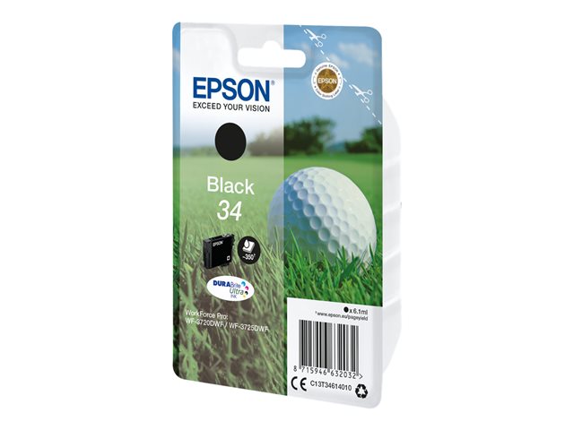 Epson 34 - 6.1 ml - black - original - ink cartridge - for WorkForce Pro WF-3720, WF-3720DWF, WF-3725DWF