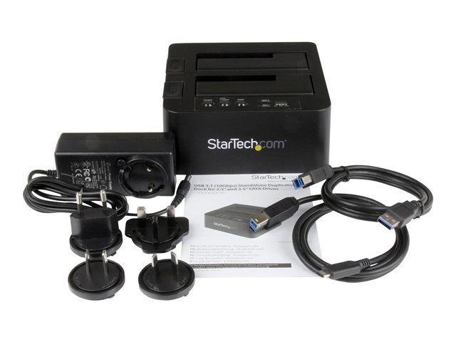 StarTech.com Standalone Hard Drive Duplicator, Dual Bay HDDSSD ClonerCopier, USB 3.1 (10 Gbps) to SATA III (6Gbps) HDDSSD Docking Station, Hard Disk Duplicator Dock - Hard Drive Cloner - Hard drive duplicator - 2 bays (SATA-300) - for P/N: TBLT3MM1MA, TBLT3MM2M, TBLT3MM2MA