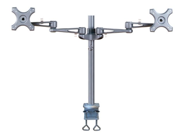 Neomounts FPMA-D935D - Mounting kit - full-motion - for 2 LCD displays - silver - screen size: 10\"-27\" - clamp mountable, desk-mountable