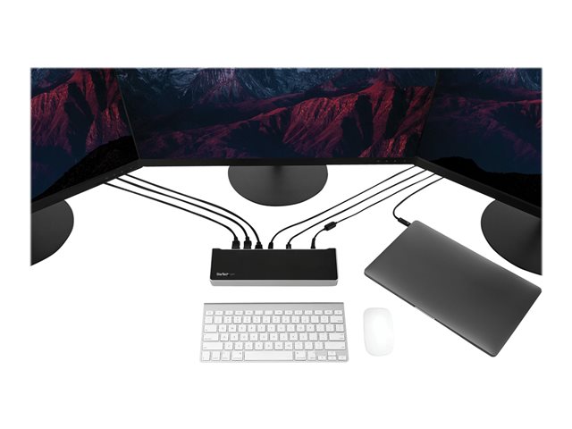 StarTech.com USB-C Dock, 4K Triple Monitor USB Type-C Docking Station with Dual DisplayPort & HDMI, 100W Power Delivery + Charging, USB 3.0/3.1 Gen 1 Hub (1x USB-C + 4x USB-A) w/ Ethernet - 100W PD Laptop Dock (DK30CH2DEPUE) - Docking station - USB-C - HDMI, DP - 1GbE - 100 Watt - TAA Compliant