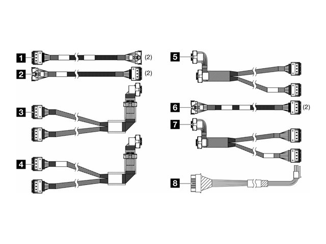 Lenovo - Storage cable kit - for 2.5\" Chassis Front BP2 NVMe