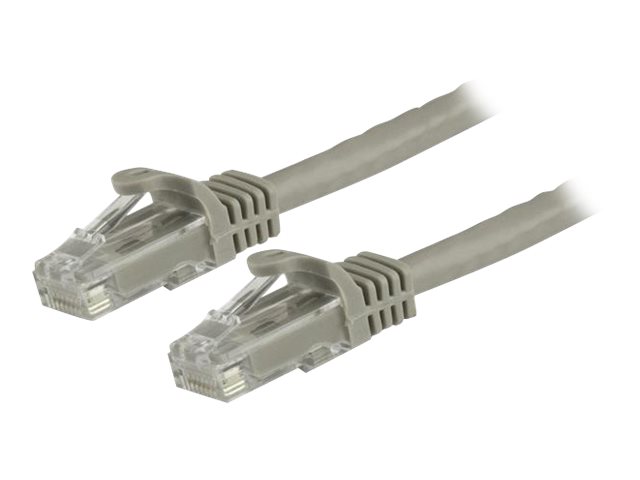StarTech.com 15m CAT6 Ethernet Cable, 10 Gigabit Snagless RJ45 650MHz 100W PoE Patch Cord, CAT 6 10GbE UTP Network Cable w/Strain Relief, Grey, Fluke Tested/Wiring is UL Certified/TIA - Category 6 - 24AWG (N6PATC15MGR) - Patch cable - RJ-45 (M) to RJ-45 (M) - 15 m - UTP - CAT 6 - molded, snagless - grey