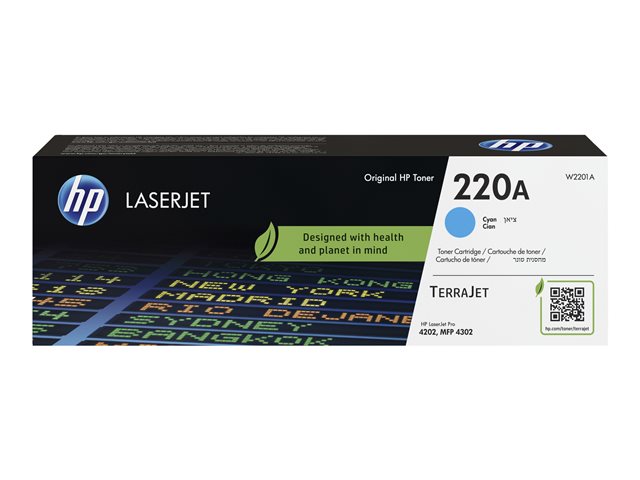HP 220A - Cyan - original - LaserJet - toner cartridge (W2201A) - for Color LaserJet Pro MFP 4301, MFP 4303