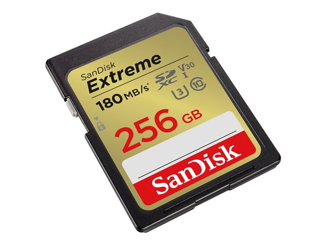 SanDisk Extreme - Flash memory card - 256 GB - Video Class V30 / UHS-I U3 / Class10 - SDHC UHS-I