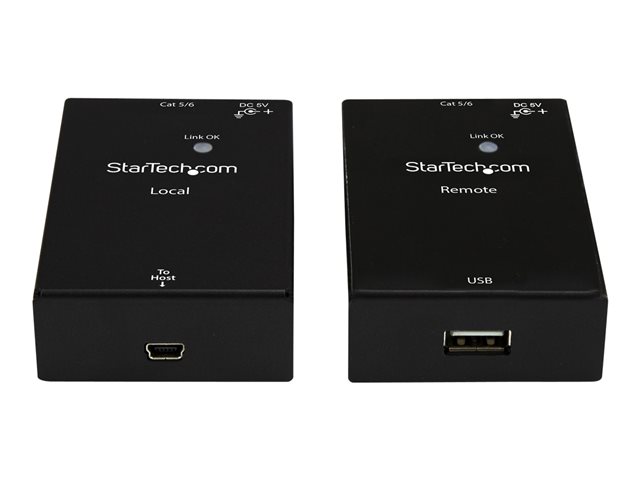 StarTech.com USB 2.0 Extender over Cat5e/Cat6 Cable (RJ45), Up to 165ft (50m), High Speed USB Port Extender Adapter Kit, Powered, USB over Ethernet Cable Extender, 480Mbps, Metal Housing - Power/Link/Activity LEDs (USB2001EXTV) - USB extender - USB 2.0 - over CAT 5e/6 - up to 50 m - for P/N: SVA5N3NEUA