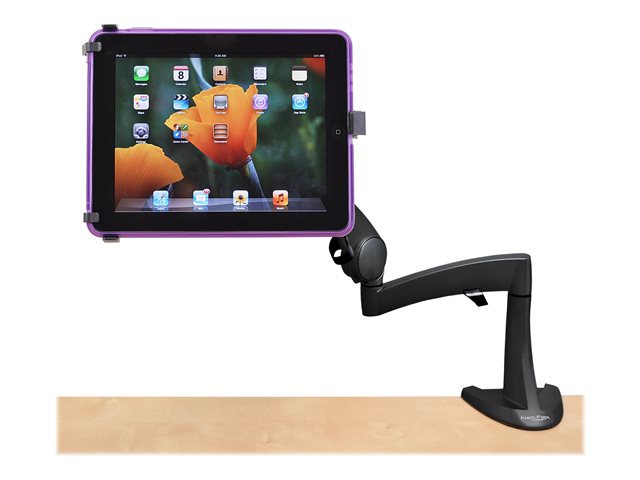 Ergotron Neo-Flex - Mounting kit (articulating arm, extension, desk clamp mount, grommet mount, cradle) - for tablet / eBook reader - black - screen size: up to 10\"
