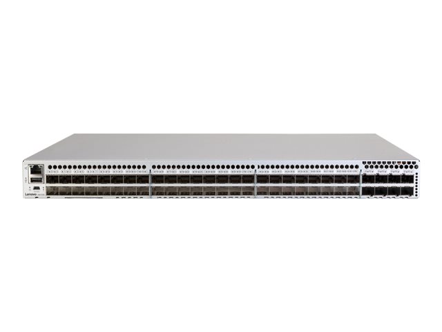 Lenovo ThinkSystem DB720S - Switch - Managed - 24 x 64Gb Fibre Channel SFP+ - desktop, rack-mountable - with 24x 32 Gbps SW SFP+ transceiver