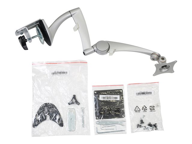 Ergotron Neo-Flex - Mounting kit (articulating arm, extension, base, desk clamp mount, grommet mount) - for LCD display - solid aluminium - silver - screen size: up to 24\"