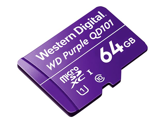 WD Purple WDD064G1P0C-85AEL0 - Flash memory card - 64 GB - UHS-I U1 / Class10 - microSDXC - purple