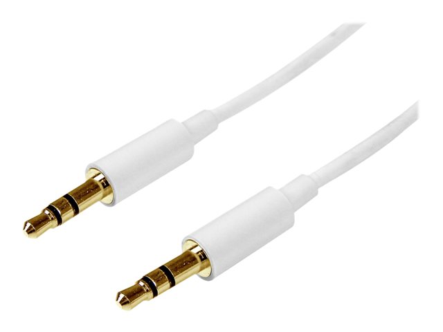 StarTech.com 2m White Slim 3.5mm Stereo Audio Cable - 3.5mm Audio Aux Stereo - Male to Male Headphone Cable - 2x 3.5mm Mini Jack (M) White (MU2MMMSWH) - Audio cable - mini-phone stereo 3.5 mm male to mini-phone stereo 3.5 mm male - 2 m - white