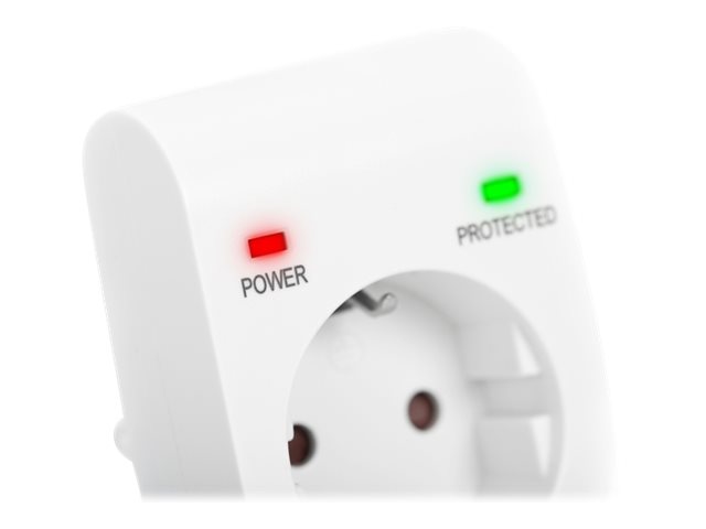 SURGE PROTECTOR WITH POWER AND PROTECTED LED SAFETY OUTLET16 A 3.500W TÃ#Ã#V-GS CE-LVD WHITE