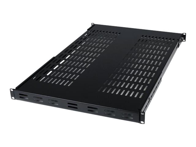 StarTech.com 1U Adjustable Vented Server Rack Mount Shelf - 175lbs - 19.5 to 38in Deep Universal Tray for 19\" AV/ Network Equipment Rack (ADJSHELF) - Rack shelf - black - 1U - 19\" - for P/N: CABSCRWS1224, RK1536BKF, RK1836BKF, RK3236BKF, RK4236BKB, RK4242BK24, RK4242BK30