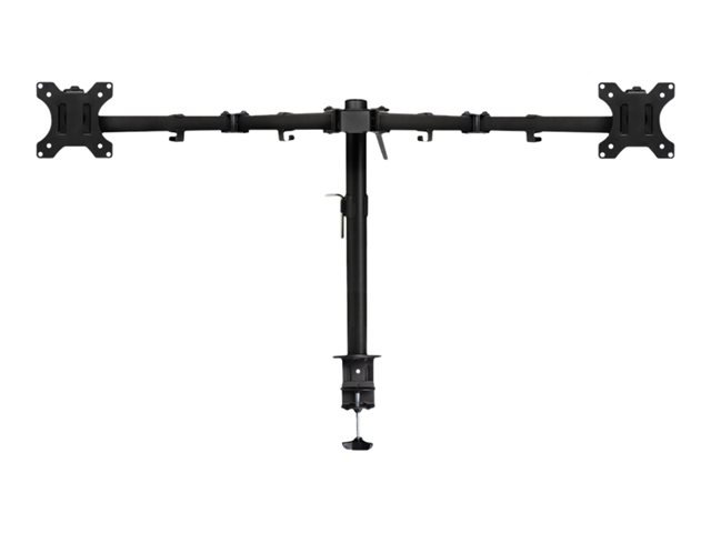 Bevestigingskit (klem, pakkingringklem, stand) - verstelbare dubbele armen - voor 2 LCD-schermen - plastic, aluminium, staal - schermgrootte: 10\"-32\" - bevestigingsinterface: 75 x 75 mm - te monteren op bureau
